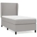 cadre de lit avec matelas Gris clair 80x200 cm Tissu