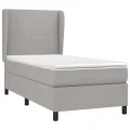 cadre de lit avec matelas Gris clair 80x200 cm Tissu
