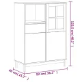 Buffet avec porte vitrée FLAM 92x40x122,5 cm bois massif de pin