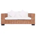 Ensemble de canapés 3 pcs avec coussins Rotin naturel