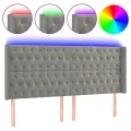 Tête de lit à LED Gris clair 203x16x118/128 cm Velours