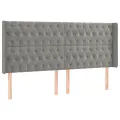 Tête de lit à LED Gris clair 203x16x118/128 cm Velours