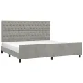 Cadre de lit avec tête de lit Gris clair 200x200 cm Velours