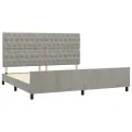 Cadre de lit avec tête de lit Gris clair 200x200 cm Velours
