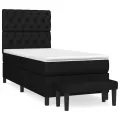 cadre de lit et matelas Noir 80x200 cm Tissu