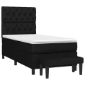 cadre de lit et matelas Noir 80x200 cm Tissu