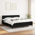 cadre de lit avec matelas Noir 160x200 cm Tissu