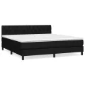 cadre de lit avec matelas Noir 160x200 cm Tissu
