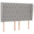 Tête de lit avec oreilles Gris clair 163x23x118/128 cm Tissu