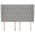 Tête de lit avec oreilles Gris clair 163x23x118/128 cm Tissu