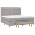 cadre de lit avec matelas Gris clair 160x200cm Tissu