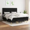 cadre de lit avec matelas Noir 160x200 cm Tissu