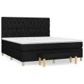 cadre de lit avec matelas Noir 160x200 cm Tissu