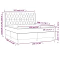 cadre de lit et matelas Gris foncé 160x200cm Velours