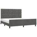 Cadre de lit avec tête de lit Gris foncé 160x200 cm Velours