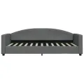 Lit de jour avec matelas gris foncé 90x200 cm tissu