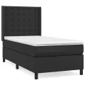cadre de lit avec matelas Noir 90x190 cm Similicuir