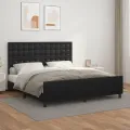 Cadre de lit avec tête de lit Noir 180x200 cm Similicuir