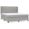 cadre de lit avec matelas Gris clair 160x200cm Tissu