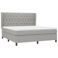 cadre de lit avec matelas Gris clair 160x200cm Tissu