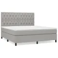 cadre de lit avec matelas Gris clair 160x200cm Tissu