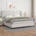 cadre de lit avec matelas Blanc 200x200cm Similicuir