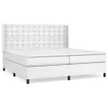 cadre de lit avec matelas Blanc 200x200cm Similicuir