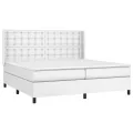 cadre de lit avec matelas Blanc 200x200cm Similicuir