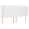 Tête de lit avec oreilles Blanc 203x23x118/128 cm Similicuir