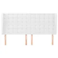 Tête de lit avec oreilles Blanc 203x23x118/128 cm Similicuir