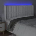 Tête de lit à LED Blanc 203x16x118/128 cm Similicuir