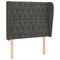 Tête de lit avec oreilles Gris foncé 103x23x118/128 cm Velours
