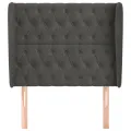 Tête de lit avec oreilles Gris foncé 103x23x118/128 cm Velours
