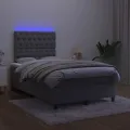 cadre de lit matelas et LED Gris foncé 120x200 cm