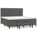 cadre de lit et matelas Gris foncé 200x200cm Velours