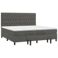 cadre de lit et matelas Gris foncé 200x200cm Velours