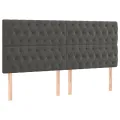 cadre de lit et matelas Gris foncé 200x200cm Velours