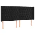 cadre de lit matelas et LED Noir 200x200 cm Velours
