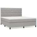 cadre de lit avec matelas Gris clair 180x200cm Tissu