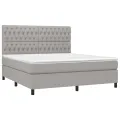 cadre de lit avec matelas Gris clair 180x200cm Tissu