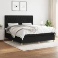 cadre de lit avec matelas Noir 180x200 cm Tissu