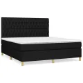 cadre de lit avec matelas Noir 180x200 cm Tissu