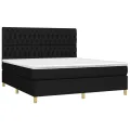 cadre de lit avec matelas Noir 180x200 cm Tissu