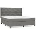 cadre de lit avec matelas Gris foncé 180x200cm Tissu