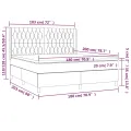 cadre de lit avec matelas Gris foncé 180x200cm Tissu