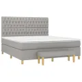 cadre de lit avec matelas Gris clair 180x200cm Tissu