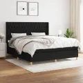 cadre de lit avec matelas Noir 180x200 cm Tissu