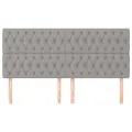 Têtes de lit 4 pcs Gris clair 90x7x78/88 cm Tissu