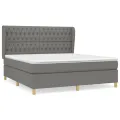 cadre de lit avec matelas Gris foncé 180x200cm Tissu