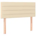 cadre de lit avec matelas Crème 80x200 cm Tissu